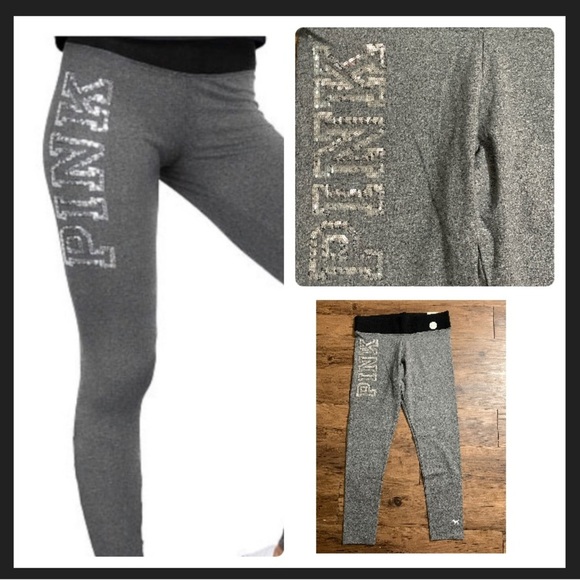 PINK Victoria's Secret Pants - NEW PINK VS YOGA BLING LEGGINGS LARGE NWT